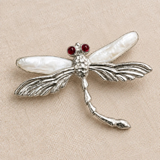 Freshwater Pearl Dragonfly Brooch Pendant