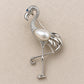 Pearl Flamingo Brooch Pendant in Sterling Silver