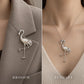 Pearl Flamingo Brooch Pendant in Sterling Silver