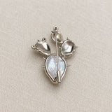 Baroque Pearl Cactus Brooch Pendant with Cubic Zirconia