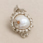 Sunflower Brooch Pendant with Baroque Pearl