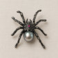 Black Pearl Spider Brooch Pendant in Sterling Silver