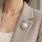 Sunflower Brooch Pendant with Baroque Pearl