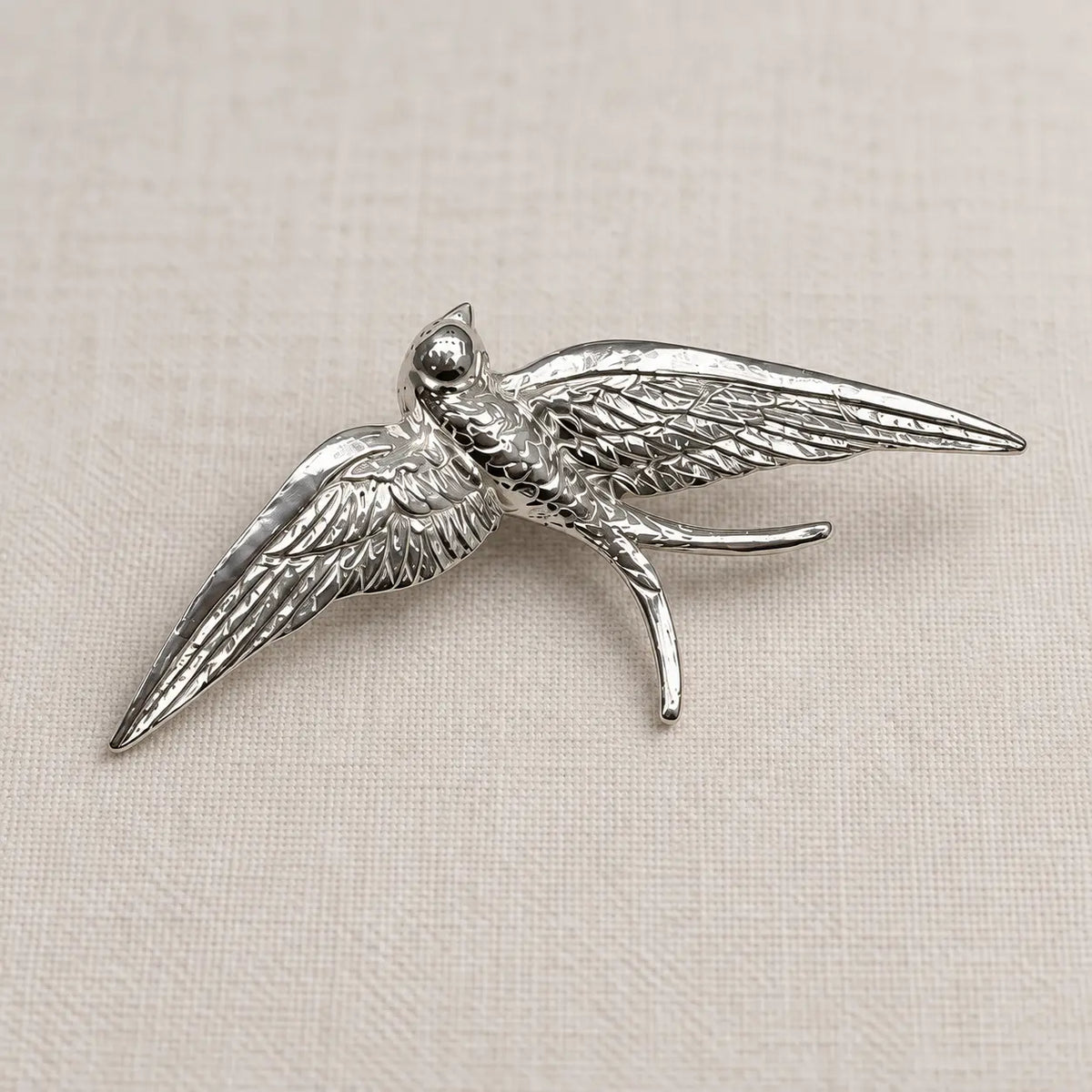 Flying Swallow Brooch Pendant in S925 Sterling Silver