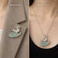 Natural Jadeite Squirrel Brooch Pendant in Sterling Silver