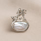 Baroque Pearl Palm Tree Brooch Pendant in Sterling Silver