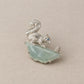 Natural Jadeite Squirrel Brooch Pendant in Sterling Silver