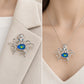 Blue-Green Enamel Octopus Brooch Pendant in Sterling Silver