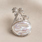 Baroque Pearl Palm Tree Brooch Pendant in Sterling Silver