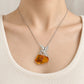 Flying Bird Brooch Pendant with Natural Amber