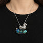 Foraging Squirrel Convertible Brooch Pendant with Labradorite