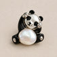 Freshwater Pearl Panda Brooch Pendant in Sterling Silver