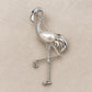 Pearl Flamingo Brooch Pendant in Sterling Silver