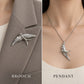 Flying Swallow Brooch Pendant in S925 Sterling Silver