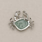 Natural Jadeite Crab Brooch Pendant in Sterling Silver