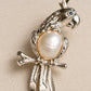 Freshwater Pearl Parrot Brooch Pendant in Sterling Silver