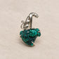 Natural Turquoise Leopard Brooch Pendant in Sterling Silver