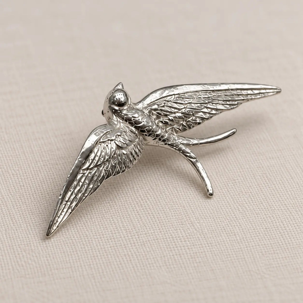 Flying Swallow Brooch Pendant in S925 Sterling Silver