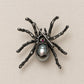 Black Pearl Spider Brooch Pendant in Sterling Silver