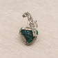 Natural Turquoise Leopard Brooch Pendant in Sterling Silver