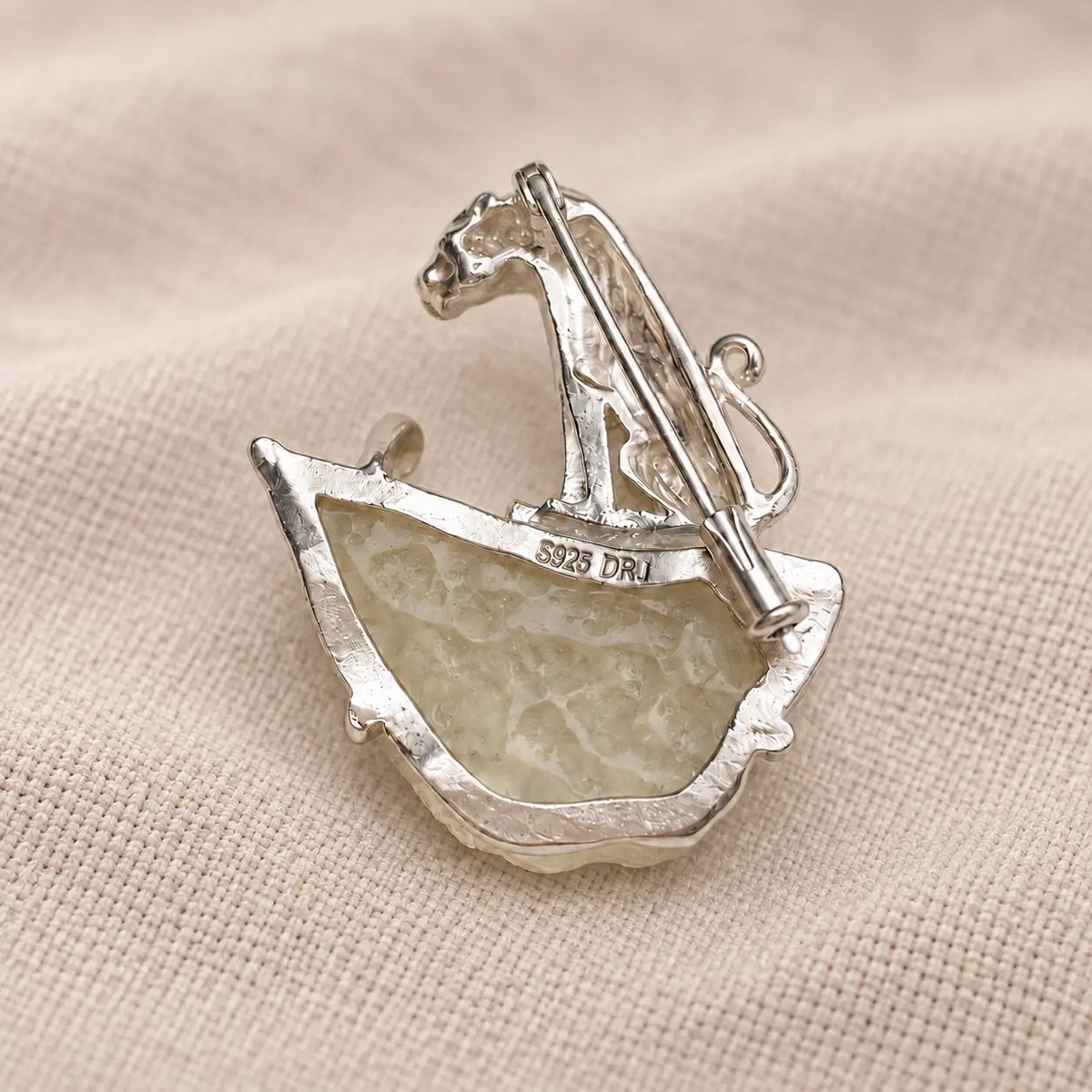 Libyan Desert Glass Leopard Brooch Pendant