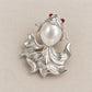 Baroque Pearl Goldfish Brooch Pendant in Sterling Silver