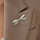 Handmade brooch for women — freshwater pearl wings hovering dragonfly silver brooch styling photo