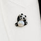 Freshwater Pearl Panda Brooch Pendant in Sterling Silver