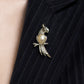 Handmade brooch for women — baroque pearl body watchful parrot silver brooch styling photo