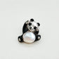 Handmade silver playful panda brooch — S925 sterling silver jewelry product photo