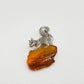 Handmade silver curled-tail squirrel brooch — S925 sterling silver jewelry product photo