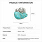 Product information chart: S925 natural turquoise mother & calf hippo brooch — size, weight, materials
