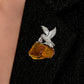 2-in-1 spreading wings eagle silver brooch and pendant styled on fabric