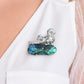 Foraging Squirrel Convertible Brooch Pendant with Labradorite
