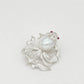 Handmade silver fan-tail goldfish brooch — S925 sterling silver jewelry product photo