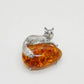 Handmade silver resting fox brooch — S925 sterling silver jewelry product photo