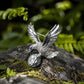 baroque saltwater pearl perched eagle silver brooch in a nature-inspired styling photo