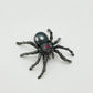 Handmade silver web-spinning spider brooch — S925 sterling silver jewelry product photo