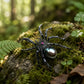 black pearl web-spinning spider silver brooch in a nature-inspired styling photo