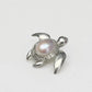 Handmade silver swimming sea turtle brooch — S925 sterling silver jewelry product photo