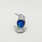 Handmade silver perched kingfisher brooch — S925 sterling silver jewelry product photo