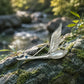 luminous pearl migrating wild goose silver brooch in a nature-inspired styling photo