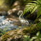 luminous pearl graceful flamingo silver brooch in a nature-inspired styling photo