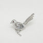 Handmade silver perched songbird brooch — S925 sterling silver jewelry product photo