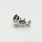 Handmade silver shore crab brooch — S925 sterling silver jewelry product photo