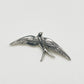 Handmade silver flying swallow brooch — S925 sterling silver jewelry product photo