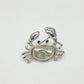 Handmade silver ocean crab brooch — S925 sterling silver jewelry product photo