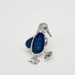 Handmade silver waddling penguin brooch — S925 sterling silver jewelry product photo
