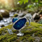 starry blue enamel waddling penguin silver brooch in a nature-inspired styling photo