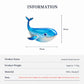 Product information chart: S925 gradient blue enamel gliding whale brooch — size, weight, materials